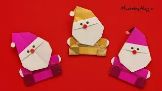 How to make Origami Christmas Santa claus craft | Easy santa craft making @madebymagic1866 