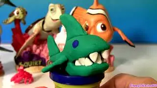 Play Doh Makeables Sea Life Pixar Finding Nemo Shark Bruce Turtle Disneyplaydough by Disneycollector