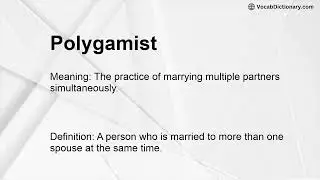 Polygamist Meaning