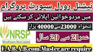 NRSP bank jobs 2019 December both male and female can apply