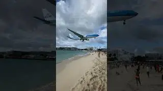 KLM A330 Landing - SXM St Maarten Maho Beach Plane Spotting