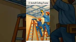 False Ceiling installation Step by Step #interiordesign #architecture #shorts #trendingshorts