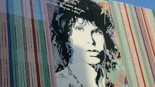 Musician Jim Morrison The Doors Street Art Mural Hollywood Los Angeles California USA January 2022