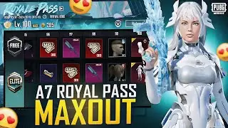 MAX OUT NEW A7 ROYAL PASS WITH FREE UPGRADE GUN AND MATERIALS | PUBGM | BGMI