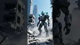 Giant Robot Stands Alone in a Destroyed City 🤖🔥