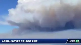 LiveCopter 3 has a view of a massive smoke cloud from the Caldor Fire