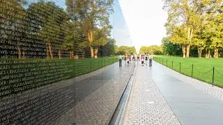 The Vietnam Veterans Memorial Wall in Washington, D C