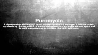 Medical vocabulary: What does Puromycin mean