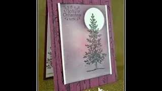 Lovely As A Tree Christmas Card Sponging & Masking Techniques