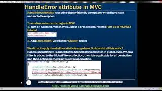 Part 72   HandleError attribute in mvc