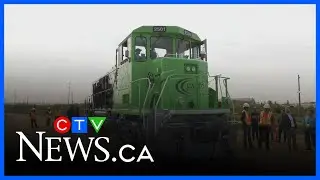 Canada's first-ever battery powered locomotive unveiled in Alberta