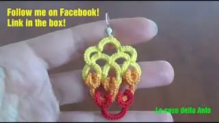 55' TUTORIAL ORECCHINI CHIACCHIERINO AD AGO CURLED RING NEEDLE TATTING Frivolitè Encaje фриволите
