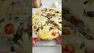 Make this high protein Greek style breakfast tortilla #breakfast #protein #healthy #quiche