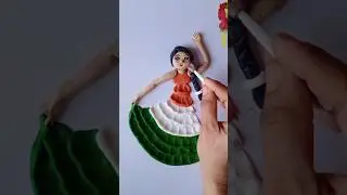 creative republic day special 🇮🇳 clayart ideas 🥰diy clay tricolor girl#shorts#viral #clay#artwork