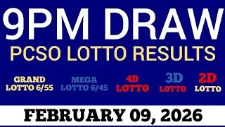 Lotto Result Today 9pm Draw February 9, 2026 Swertres Ez2 PCSO Live Result