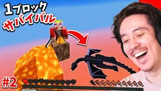 １ブロックしかない世界でエンドラ討伐やってみた【マイクラ】