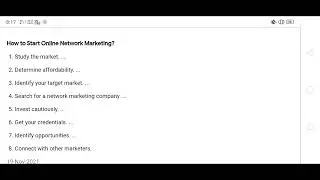 How i start online network marketing business?#knowliketrust