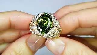 Sphene ring at 6.36 carats by Kat Florence. KF07125