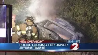 Car goes up in flames, driver nowhere to be found