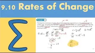 9.10 Rates of Change (PURE 2 - Chapter 9: Differentiation)