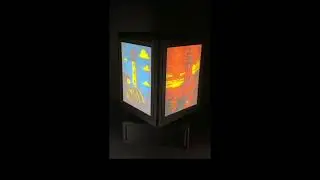 AuraFrame 360 Rotating Lighthouse Art Light &ndash; Stained Glass Lithophane Lamp