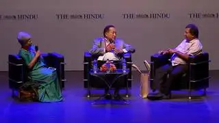 N Ram of THE HINDU, interviewing Devdutt