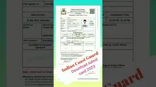 Indian Coast Guard Admit Card. #admitcard.