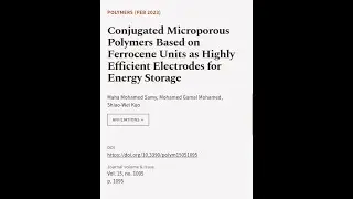 Conjugated Microporous Polymers Based on Ferrocene Units as Highly Efficient Electrod... | RTCL.TV