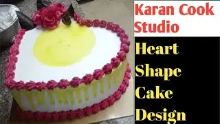 Heart Shape Yellow & Pink Cream Cake | #HeartCake #youtubevideo ##RoseCake