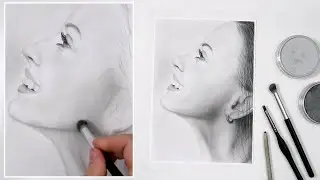 Процесс создания реалистичного портрета &mdash; графит, уголь и пастель PanPastel.