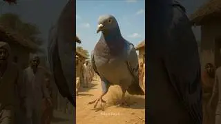 Escape from the Village: A Chicken and Pigeon Story#shorts #trending#ai#pigeon