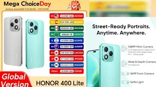 2025 HONOR 400 Lite Global Verson 5G Smartphone Mediatek Dimensity 7025 Ultra