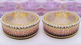 Very Simple Tutorial Making a Premium PVC Foarm Board With New Color Bead Pearls Circle Storage Box 