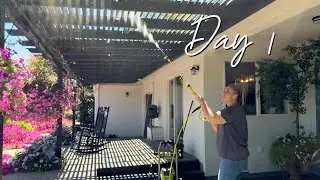 Summer Garden Clean Up Week ✨ Day 1: Power Washing the Deck, Cleaning Windows and More!
