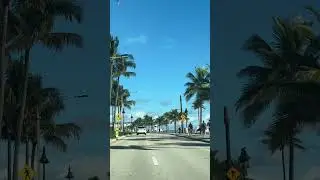 Driving on North Fort Lauderdale Beach Boulevard, Fort Lauderdale, Florida
