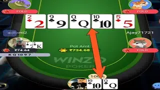 1k Winzo poker gameplay❤ #poker #winzo #gaming rk expert