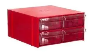 Gaveteiro CG. 204 Vermelho Com 4 Gavetas e 20 Divis&oacute;rias - soldafria