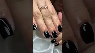 Nothing like a simple black BIAB overlay 🖤 #naturalnails #biab #buildergel #hardgel #greenvillesc