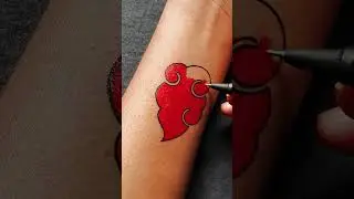 Akatsuki logo tattoo idea for anime lover   Gel pen art      #tattoo #art #drawing