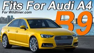 WildLiner Gloss Black RS4 Style Front Honeycomb Grill Grille For AUDI A4 S4 B9 2017-2019 Fg67