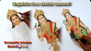 Do you want a free sketch? Droupathi amman process video | Drawing tutorials