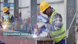 High-quality steel structure products processing process #buildingmaterials #steelstructure