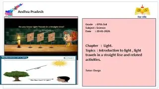 (07th Science AP) Introduction to light and explanation using some activities