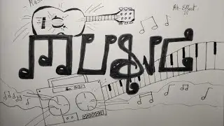 how to Draw music 2020 graffiti art Schrift script by Ah Effect