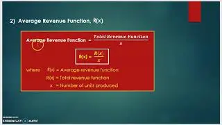 Introduction to Total Revenue Function, Average Revenue Function & Marginal Revenue Function