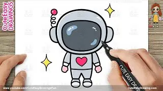 How to Draw Cute Astronaut Easy for Kids and Toddlers