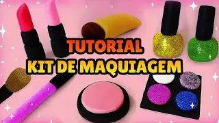 💄FAÇA UM KIT DE MAQUIAGEM MINIATURA 💄Tutorial  Biscuit, Pasta Americana Bolos e plastilina DIY