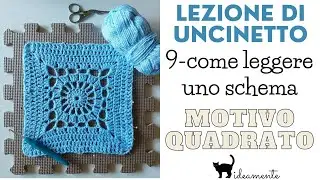 COME LEGGERE UNO SCHEMA PER UNCINETTO - motivo quadrato