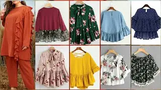 Top trendy short plain & printed 50+ frock design | Linen Frock Design For Young girls|beautiful top