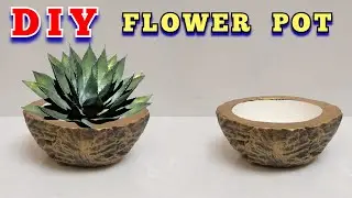Flower Pot Making At Home | Easy Flower vase making | Home decor ideas | diy cement craft ideas